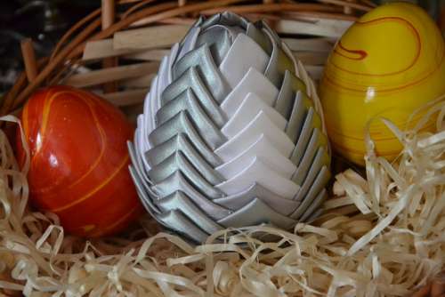 Egg Eggs Wielkanoć Shopping Cart Wicker