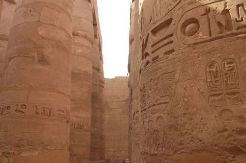 Egypt Old Imposing Stone Columnar Temple