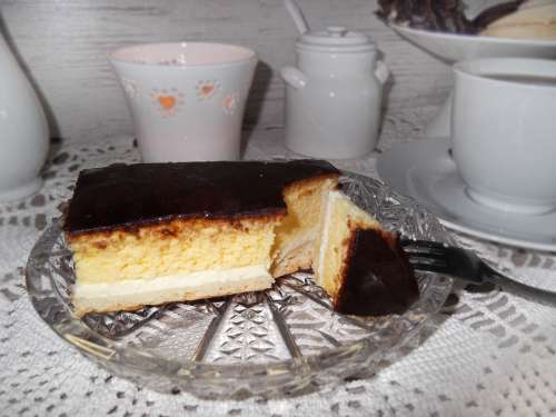 Eierschecke Cake Saxon Plate Sweet Dish Sweet