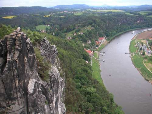 Elbe River Ship Shipping Panorama