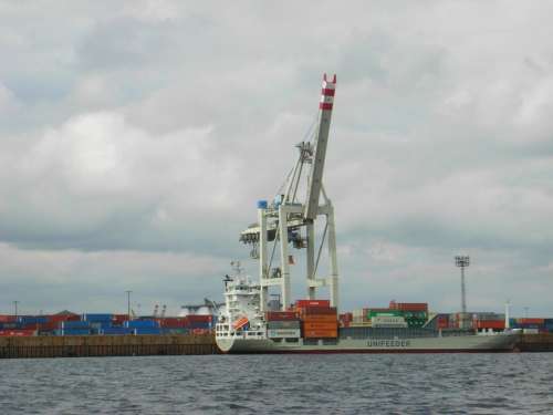 Elbe Hamburg Port Harbour Crane Container