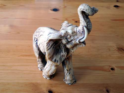 Elephant Deco Figure Nippes Art Wood