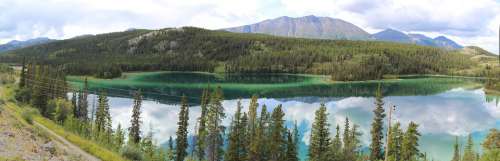 Emerald Lake Yukon Carcross Panoramic Image Lake