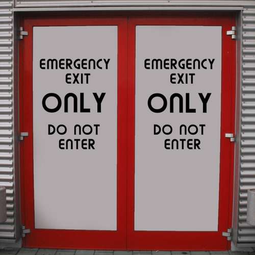 Emergency Exit Output Door Closed Exit No Entry