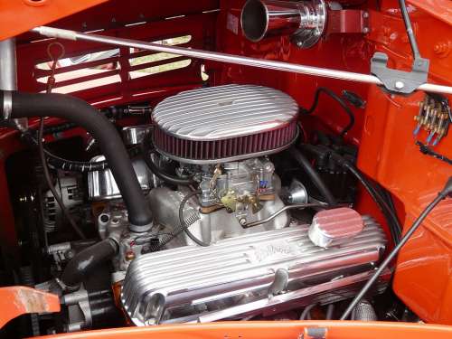 Engine Compartment Automotive American Oldtimer