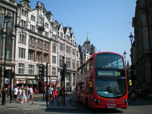 England London Building Street Traffic Bus