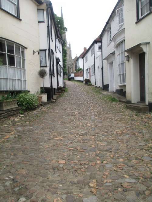 England Cobblestone Road Houses Buildings Old
