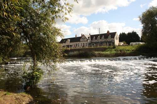 England Pub Historical Water River Landscape