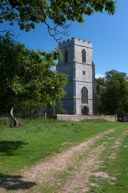 English Country Estate Private Church Knapped Flint