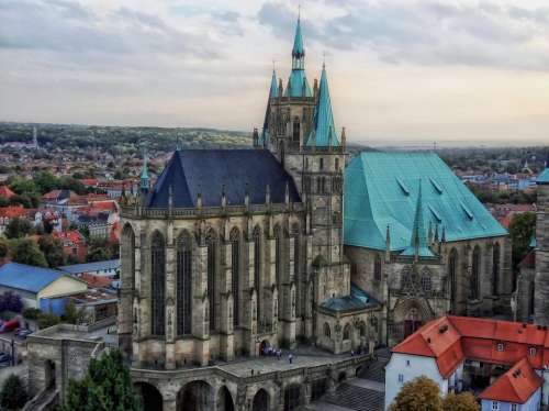 Erfurt Germany Cathedral Church City Cities Urban