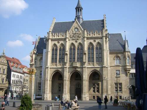 Erfurt Town Hall Historically Building Downtown
