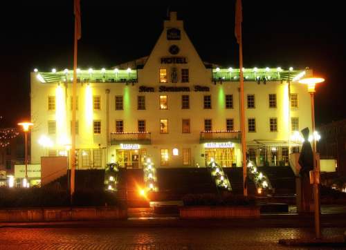 Eslov Sweden Hotel Night Architecture Lights Glow