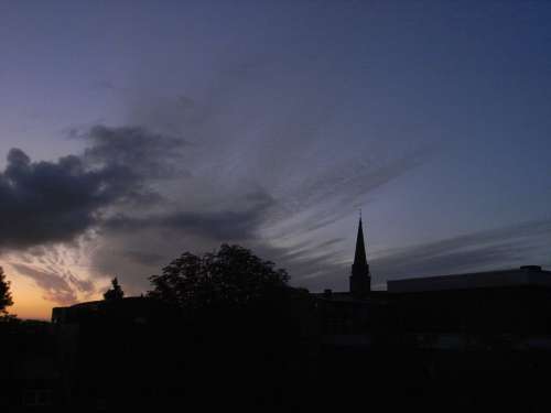 Evening Sky Sunset Lüneburg Clouds Nicolai Church