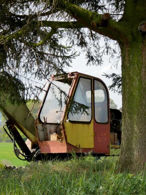 Excavators Construction Machine Scrap Old Shovel