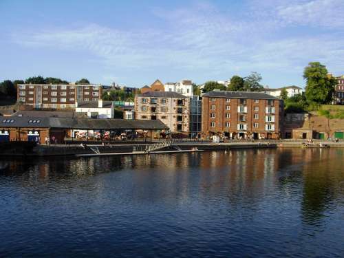 Exeter Devon Quay Riverbank England River