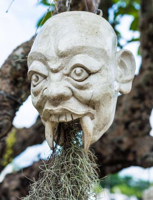 Face Head Mask Sculpture Stone Figure
