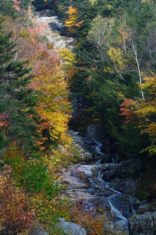 Fall Waterfall New Hampshire Nature Country Water