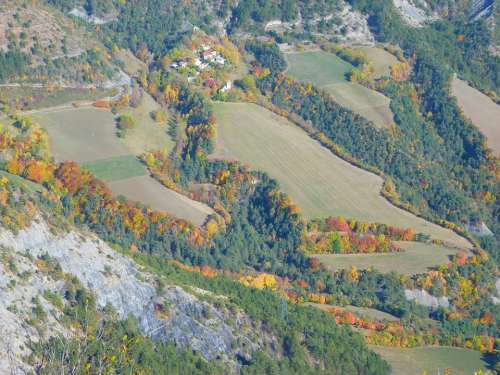 Fall Landscape Alps Tree Colorful Mountain