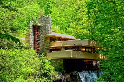 Fallingwater Landmark Historic Historical Waterfall