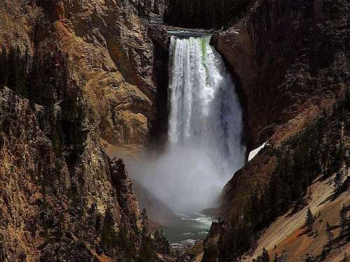 Falls Lower Yellowstone Waterfalls Landscapes