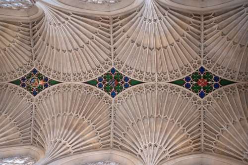 Fan Vaults Bath Abbey Stone Ceiling Roof Interior
