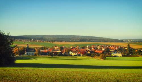 Fauerbach Germany Village Town Fields Landscape