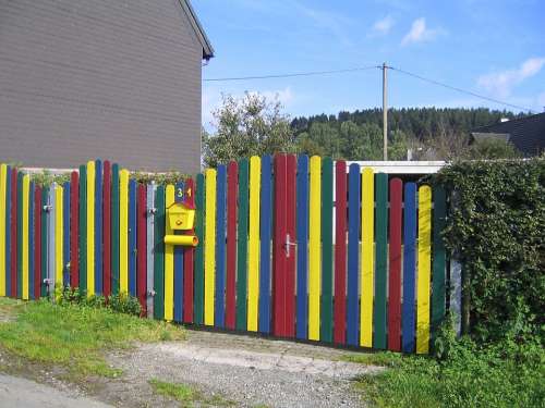 Fence Colorful Wood Color Lacquered Wood