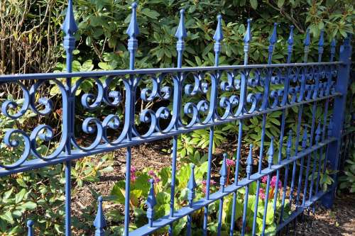 Fence Demarcation Metal Iron Pointed Blue