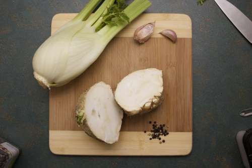 Fennel Celeriac Garlic Peppercorns Vegetable Raw
