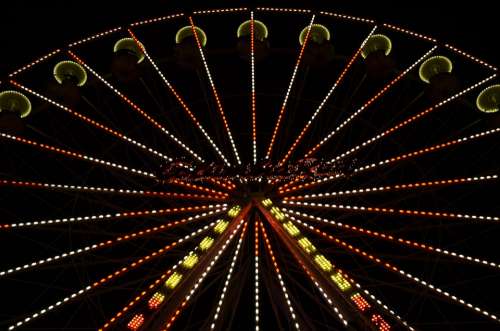 Ferris Wheel Lights Night Fair Night Photograph