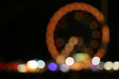 Ferris Wheel Seaside Fairground Wheel Bokeh Blur