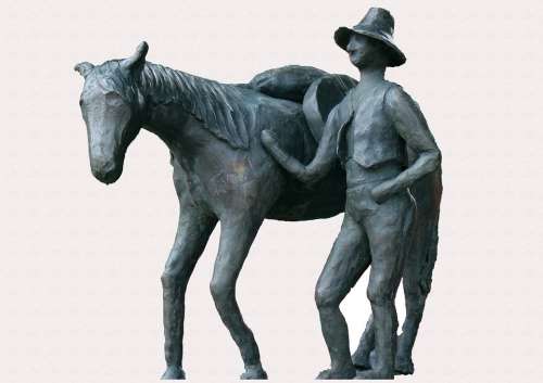 Figure Horse Reiter Symbol Statue Sculpture