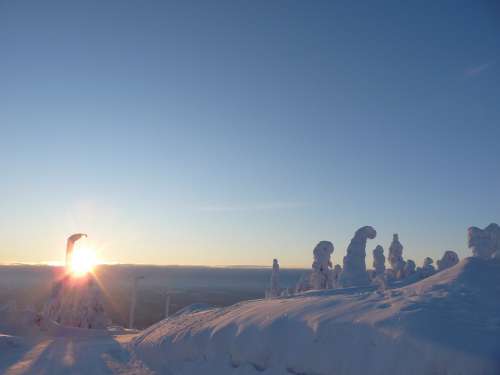 Finland Lapland Snow Landscape Snow Winter