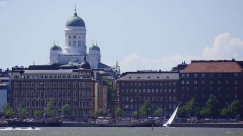 Finnish Helsinki North Shore Cathedral Sailing Ship