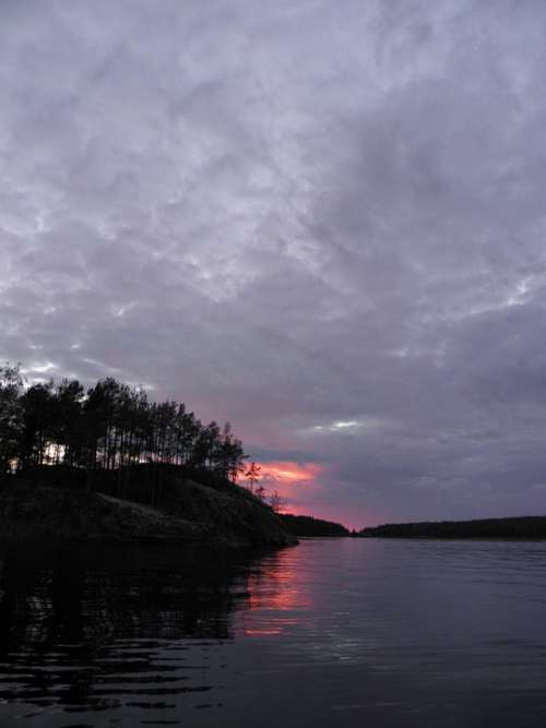 Finnish Saimaa Sunset Savonlinna Lake Sky Summer