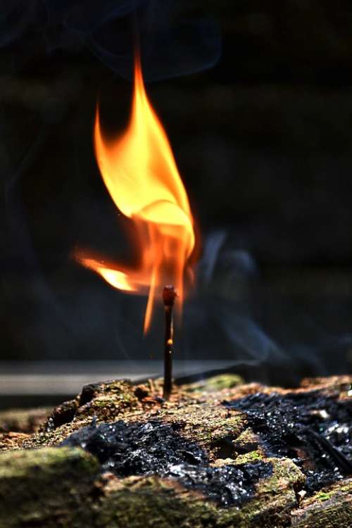 Fire Match Stick Burn Burning Flame Flames Smoke
