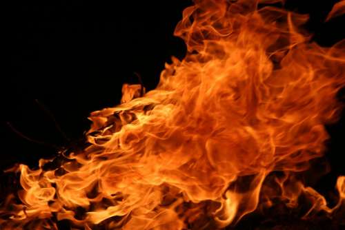 Fire Flame Burn Heat Flaming Dark Night Hell