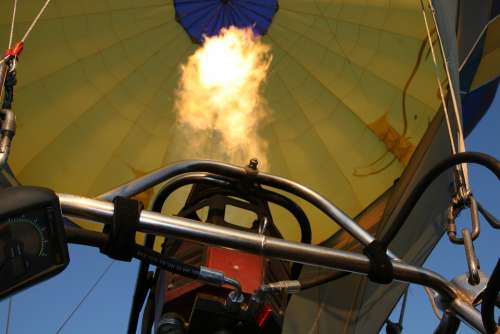 Fire Balloon Flight Ballooning Basket Flame
