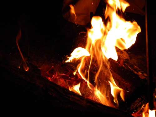 Fire Campfire Bonfire Flame Burn Heat Blaze Hot