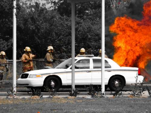 Firemen Firefighters Rescue Vehicles Drill Training