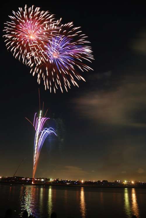 Fireworks Hanabi Colorful Festival Night Sky