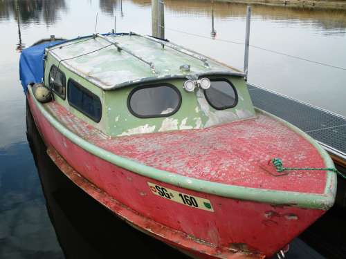 Fisherman Fishing Boat Old Weathered Connected