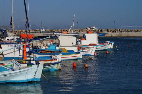 Fisherman Boats Port Greece Island Kos Marine