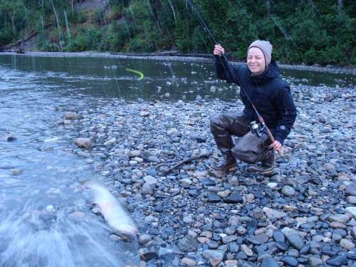 Fishing Alaska Salmon Nature Fish Girl Woman