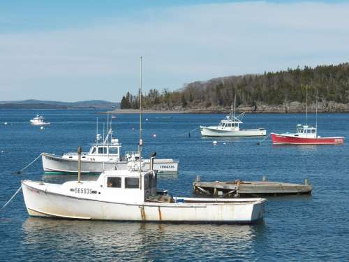 Fishing Boat Boats Lobstermen Lobster Boats Harbor