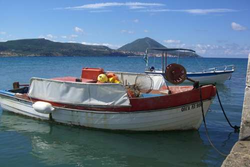 Fishing Boat Sea Kiparissia Greece