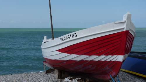 Fishing Boat Boat Sea Beach Normandy Maritime
