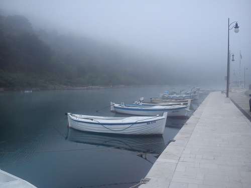 Fishing Boats Novigrad Sea Fog Fishing Boat