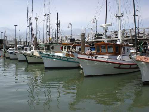Fishing Boats San Francisco Ocean Fisher'S Wharf