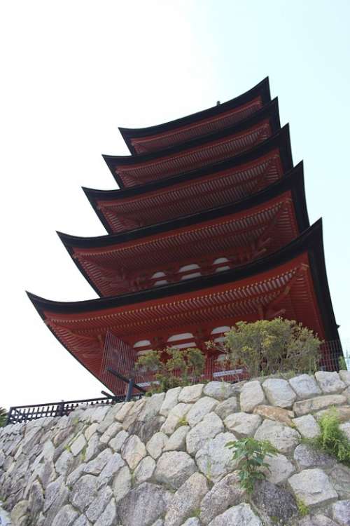 Five Story Pagoda Miyajima Ishigaki Tilt